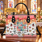 God Is Bigger | Personalized Colorful Christian Leather Handbag for Women