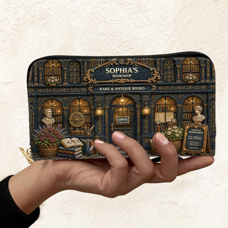 Vintage Bookstore | Personalized Bookshop Leather Handbag | VSG 01