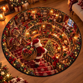 3D Illusion Santa Workshop Round Rug | RUG-XMAS03