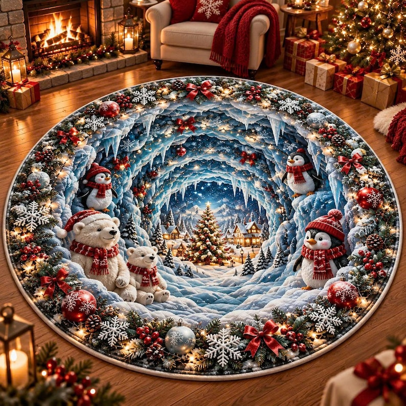 Santa Christmas Round Rug | XMAX-TS06