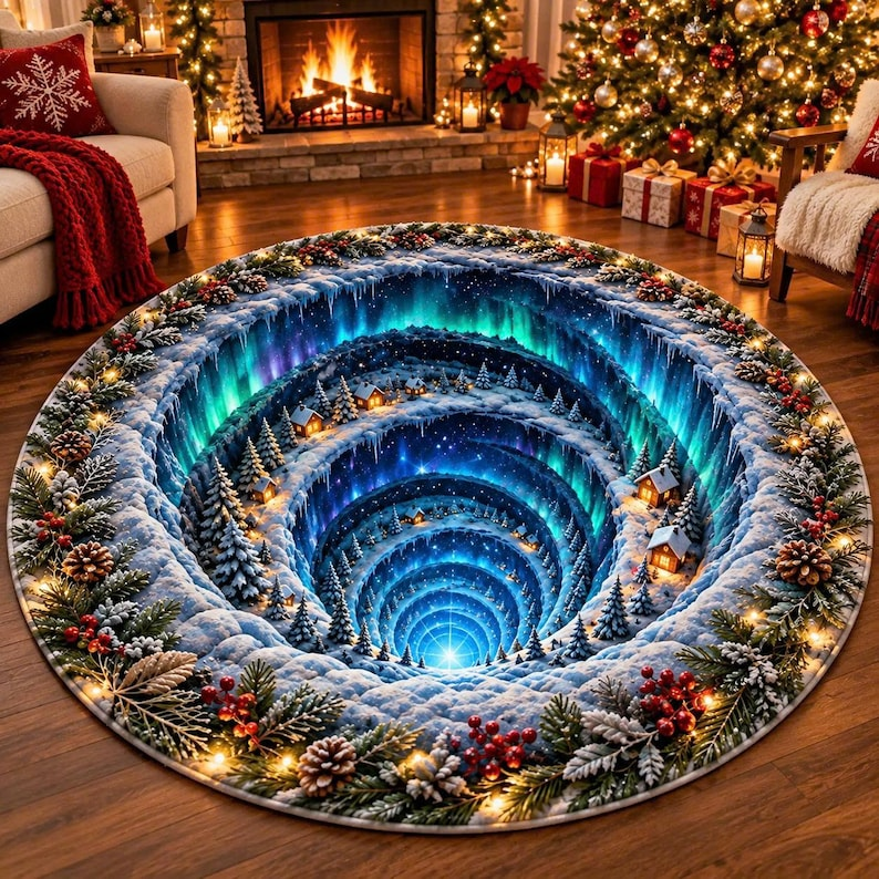 Christmas Family Round Rug | XMAX-TS03