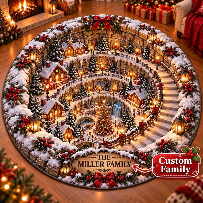 Christmas Family Round Rug | XMAX-TS02