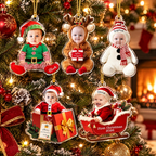 Personalized Baby's First Christmas | Custom Baby Face Acrylic Ornament | XNO-01