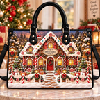 Gingerbread Family Christmas Charm | Personalized Leather Handbag for Women