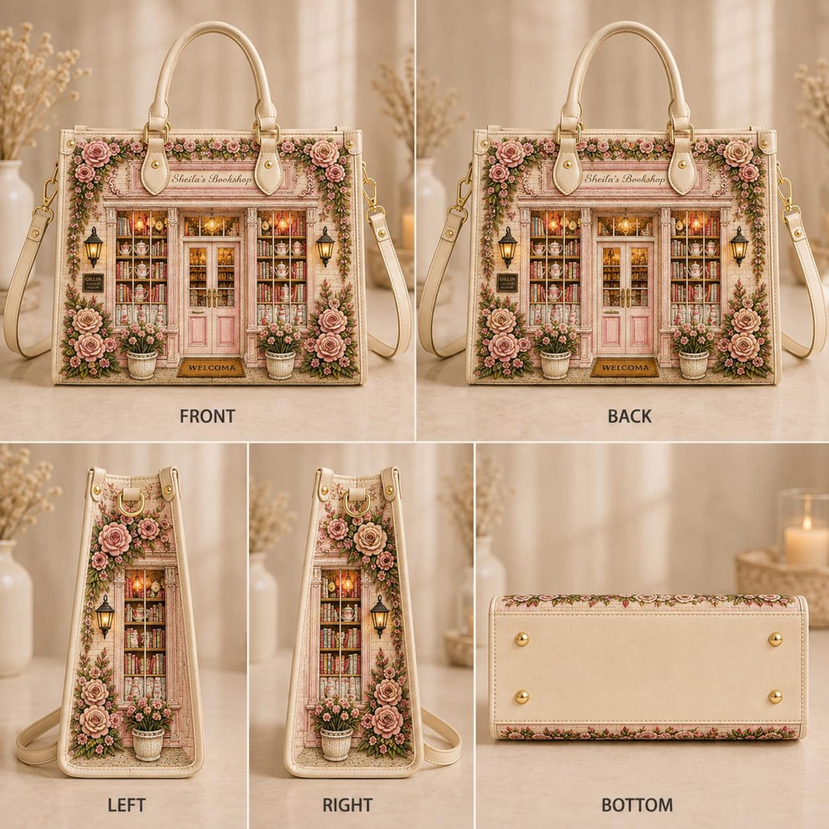 Pink Cottagecore Bookshop | Book Lovers | 3DH--003