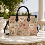 Christian Bible Verse Leather Handbag,Faith Patchwork Bag,Personalized Mom Gift, Floral Scripture Bag | 3DH-H-019