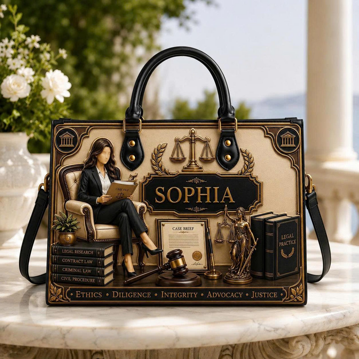Personalized Elegant Lawyer Handbag | Female Lawyers & Attorneys | 3DH-BTS-013