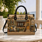 Personalized Book Tracker Leather Handbag | Book Lovers & Readers | 3DH--011