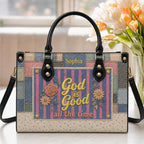 Personalization God Is Good All The Time Leather Handbag With Zipper | 3DH-Christian-01