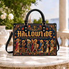 Personalized Hallowtide Christian Leather Handbag, All Saints Day Purse, All Souls Day Catholic Gift, Religious Autumn Bag for Women