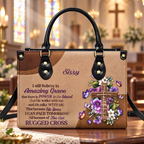Amazing Grace | Personalized Christian Cross Leather Handbag for Women