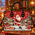 Winter Village Christmas Charm | Personalized Santa Ice Skating Handbag for Women