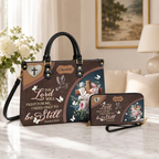 Personalized Christian Tote Bag, Custom Name Scripture Handbag, Exodus 14:14 Faux Leather Satchel | VSG-00