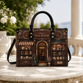 Personalized Vintage Tea Room Leather Handbag | Tea Lovers & Tea Enthusiasts | 3DH--007