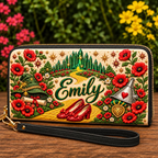 Gingerbread Family Christmas Charm | Personalized Leather Handbag for Women
