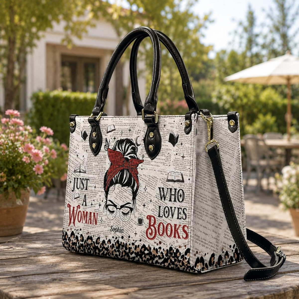 Personalized Back to School Book Lover Leather Handbag | Teachers & Librarians | Handbag-003-Huy