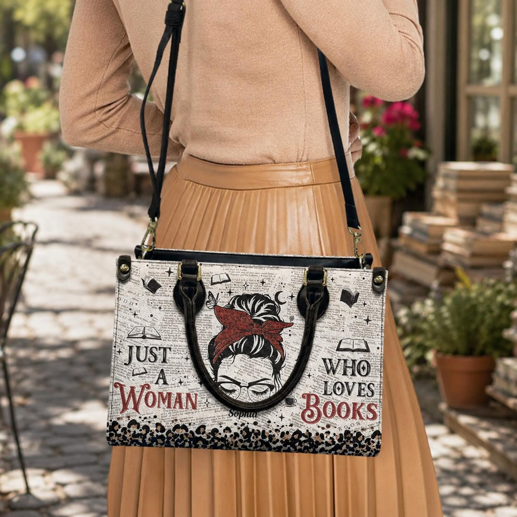 Personalized Back to School Book Lover Leather Handbag | Teachers & Librarians | Handbag-003-Huy